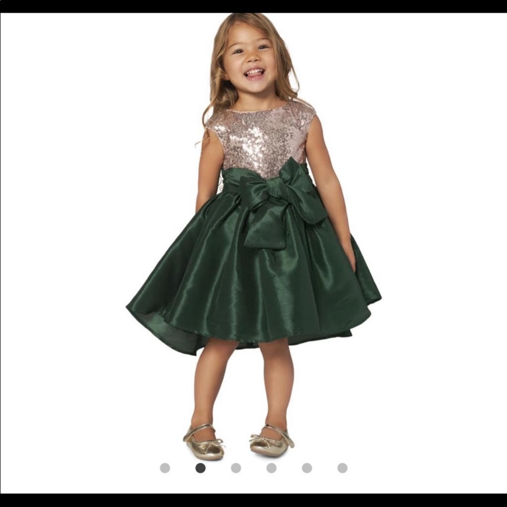 Pippa and Julie green & sequin holiday dress size 5